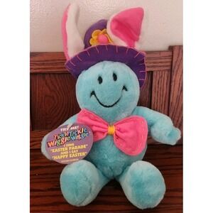 NOS Vintage Tickle Tickle Wiggle Wiggle Blue Smiley Face Easter Dandee